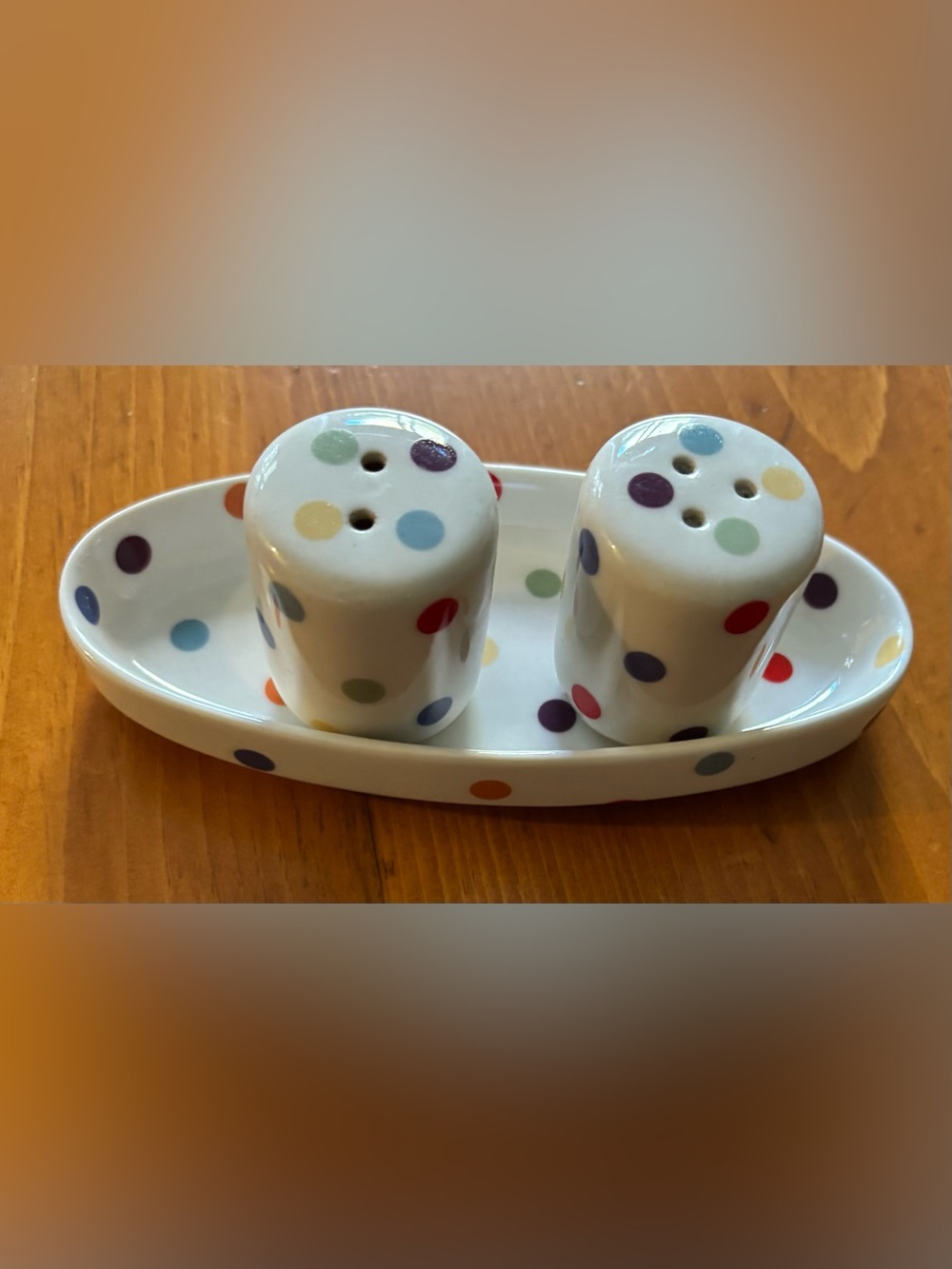 Fishs Eddy mini salt and pepper shakers